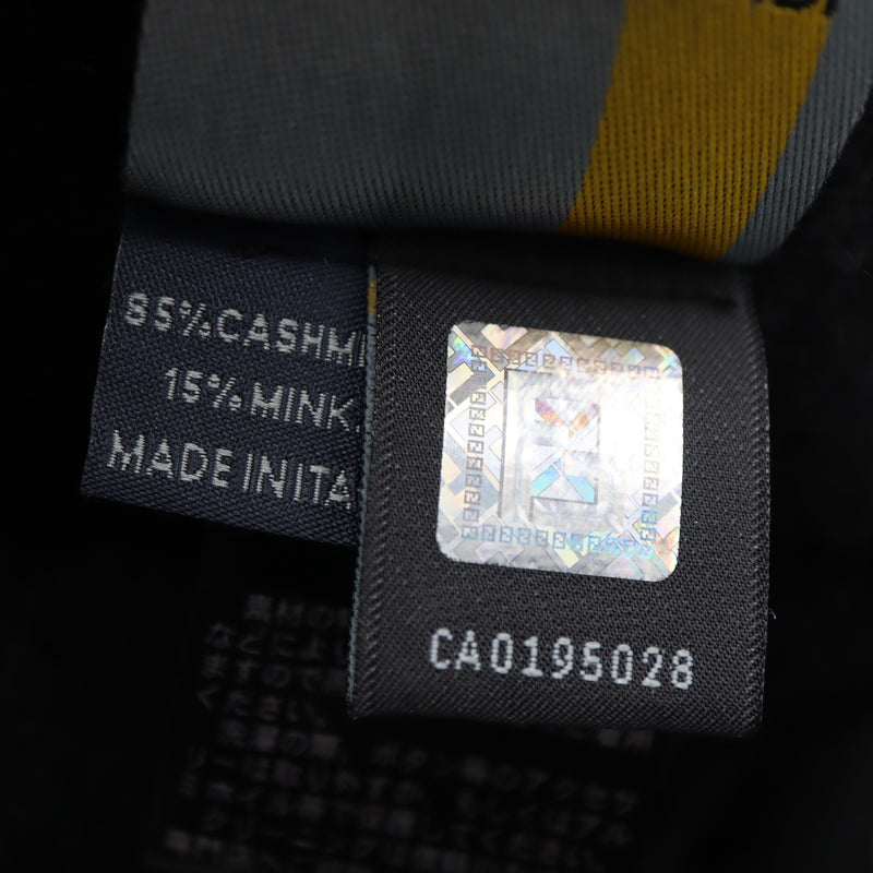 FENDI フェンディ キャンディストール マフラー カシミア ミンク CA0195028 ブラック系 保管袋有 H16896