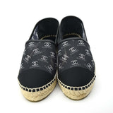 美品 シャネル エスパドリーユ ココマーク フラットシューズ メッシュ ブラック 38 CHANEL 靴 サンダル G34673 21k451-2