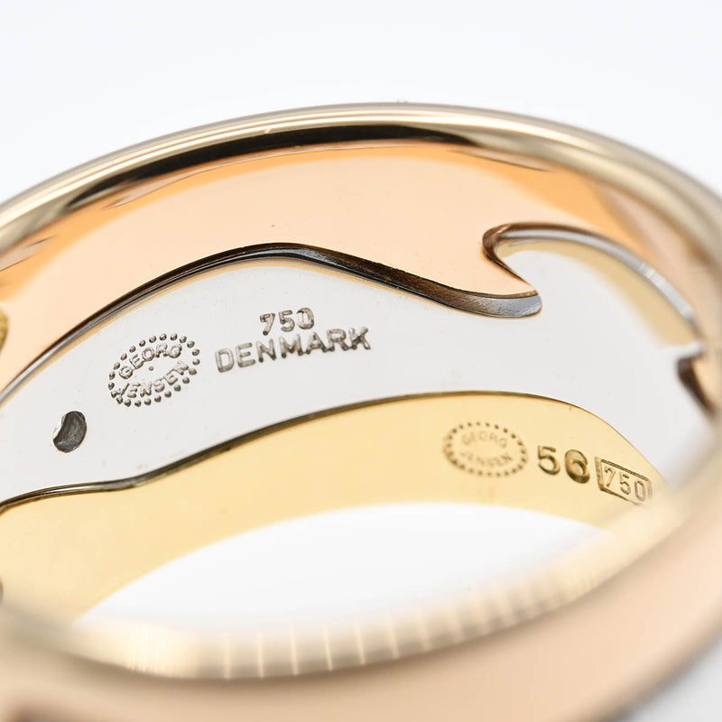 仕上済 GEORG JENSEN ジョージジェンセン フュージョンリング 指輪 #56 750 D入り 約16.5~17号 約16.4g ジュエリー H6601