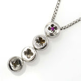 仕上済 CELINE セリーヌ ネックレス pt850/900 ダイヤモンド D0.20 ルビー R0.02 約12.4g アクセサリー 20k253-2