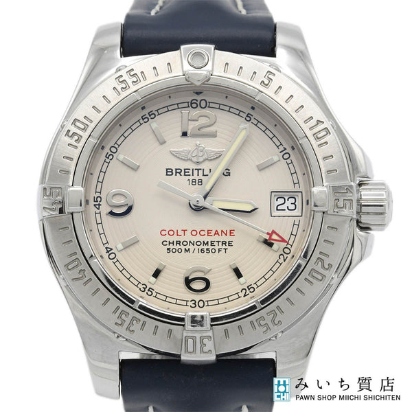 稼働 腕時計 BREITLING ブライトリング コルトオーシャン A77380 クォーツ 白色文字盤 2025.8電池交換済 M3740