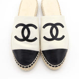 CHANEL シャネル エスパドリーユ サンダル G33553 ココマーク アイボリー/ブラック サイズ37 23.5cm H18978
