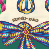 HERMES エルメス スカーフ カレ90 LES RUBANS DU CHEVAL 馬のリボン飾り シルク100％ グリーン 服飾小物 H18810