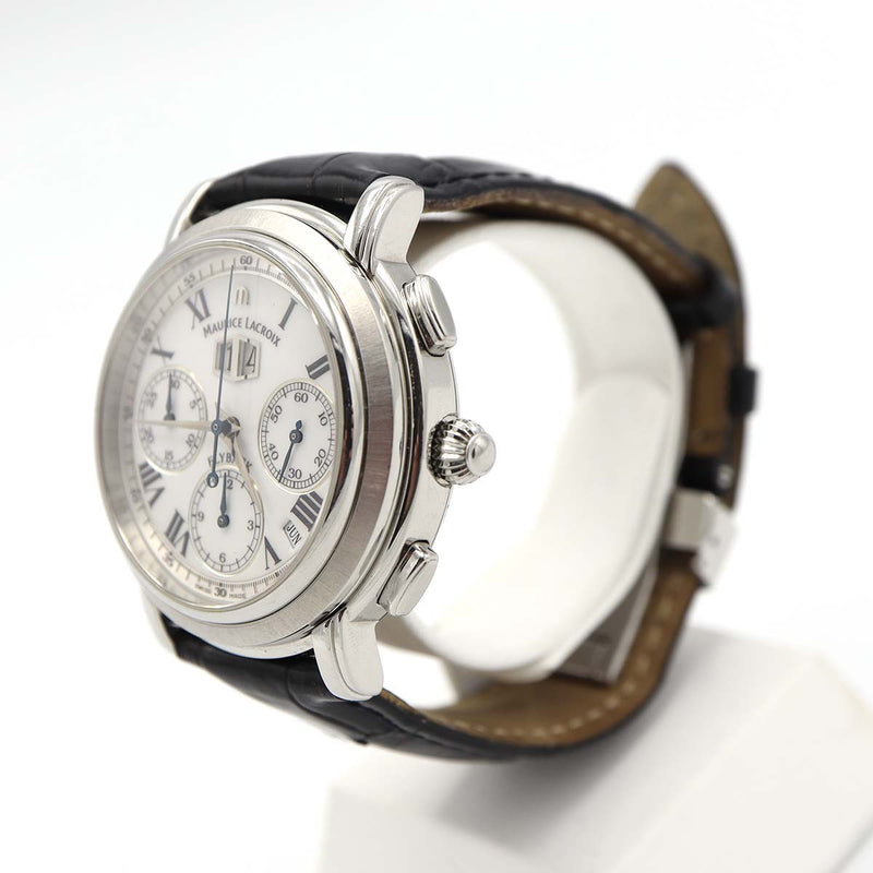 稼働 腕時計 MAURICE LACROIX モーリスラクロア AD69231 自動巻き 白色文字盤 箱保取説あり H19669