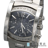 腕時計 稼働 BVLGARI ブルガリ アショーマ AA48SCH 自動巻き クロノグラフ 青色系文字盤 ko278