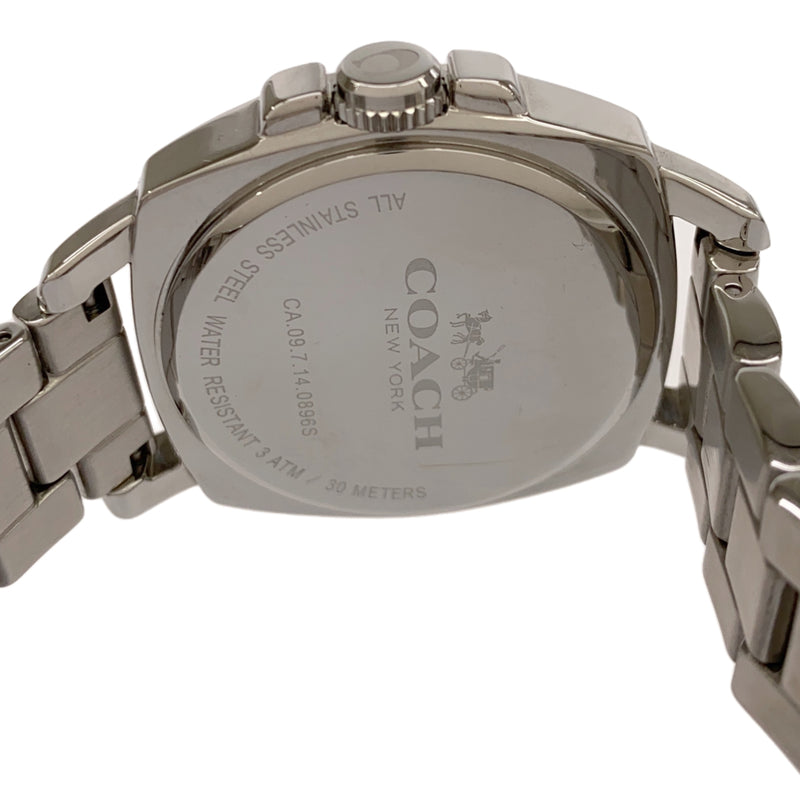 稼働 腕時計 COACH コーチ ボーイフレンド クォーツ クロノグラフ CA.09.7.14.0896 2025.7電池交換済 箱・コマ有 H8942
