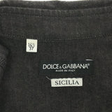 ドルチェ&ガッバーナ DOLCE＆GABBANA 37 サイズ シャツ 黒系 ブラック デニム地 長袖 コットン 服 23k232-11