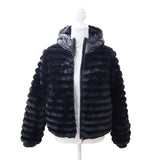MONCLER モンクレール ダウンジャケット H29541A00015 5964D サイズ14A フェイクファー ブラック レディース H21907