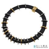 FENDI フェンディ ネックレス チョーカー レザー ブラック アクセサリー H9120