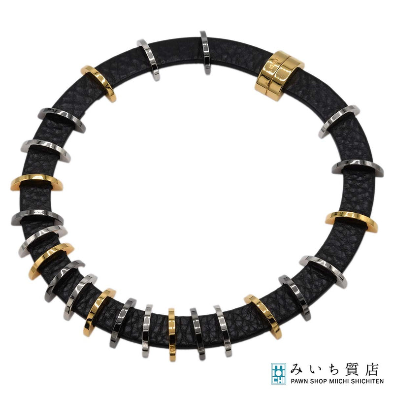 FENDI フェンディ ネックレス チョーカー レザー ブラック アクセサリー H9120