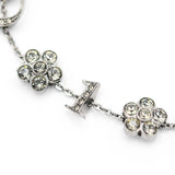 Christian Dior ディオール ブレスレット ブレス ラインストーン フラワー 花 ブラックシルバーカラー アクセサリー レディース 保管袋有 H2271