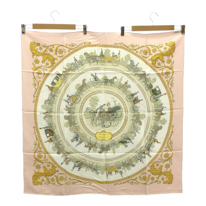 HERMES エルメス カレ90 LA PROMENADE DE LONGCHAMPS ロンシャンへの散歩 スカーフ ピンク H16333-4