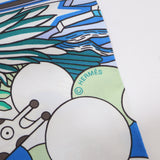 HERMES エルメス マキシツイリー ANIMAPOLIS アニマポリス スカーフ シルク100 ブルー 箱有 H24240