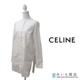 CELINE セリーヌ フィービーファイロ タキシードシャツ ノーカラー シャツワンピース ホワイト サイズ42 レディース トップス 26k228-5