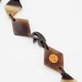 HERMES エルメス バッファローホーン ネックレス ロング ブラウン レッド系 H1535-2