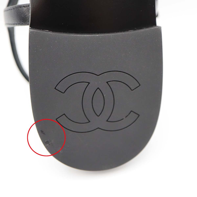 未使用品 CHANEL シャネル ココマーク ラインストーン サンダル G39932 サイズ38 25cm レディース 23k418-9