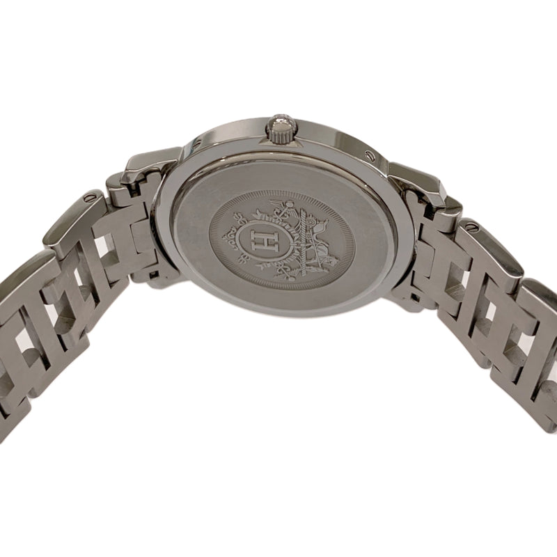 稼働 腕時計 HERMES エルメス クリッパー CL6.710 クォーツ ブルー系文字盤 2025.7電池交換済 21k343-1