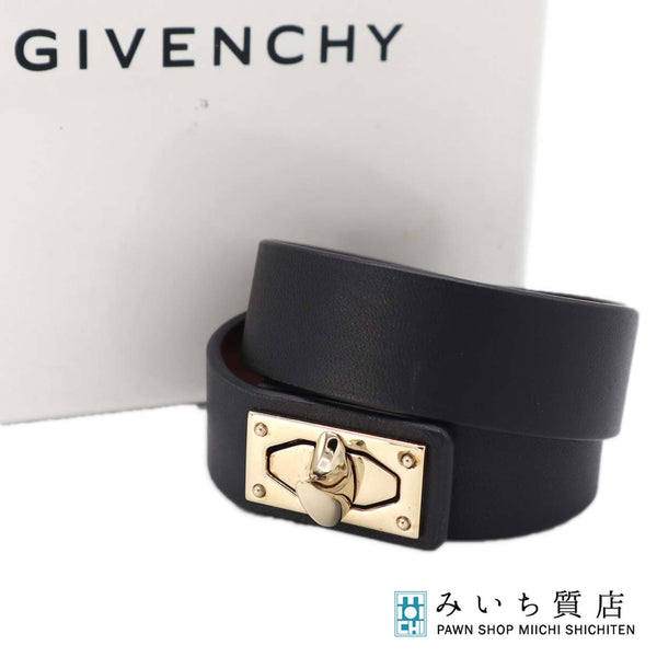 GIVENCHY ジバンシー シャークトゥース ブレスレット ブラック ゴールドカラー アクセサリー 箱有 H19408