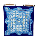 HERMES エルメス カレ90 夏の宝石 Joyaux de L'ete スカーフ ブルー シルク100 J191