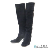 HERMES エルメス ロングブーツ ハイブーツ ブラック スエード サイズ37 約24cm 靴 26k901-59