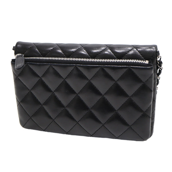 CHANEL シャネル ミニマトラッセ チェーンショルダーバッグ ラムスキン 18番台 鞄 ブラック シルバー金具 H10648