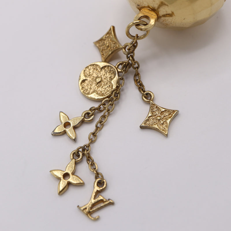 LOUIS VUITTON ルイヴィトン LV M65379 ポルトクレ グリッターミラーボール チャーム キーリング ゴールドカラー アクセサリー 24s361-4