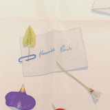 HERMES エルメス カレ90 花の手紙 Des fleurs pour le dire シルク100％ ブルー系 スカーフ 箱有 25k801-8