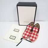 未使用 GUCCI グッチ 575850 ローファー ホースビット チェック ツイード レッド 36 1/2サイズ レディース 箱有 H9375