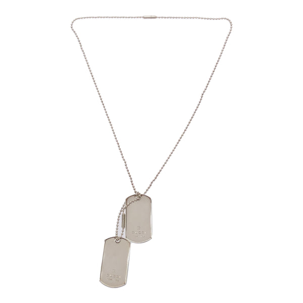 GUCCI グッチ ダブルドッグタグ ネックレス ペンダント ボールチェーン アクセサリー SV925 シルバー 総重量約56g M251