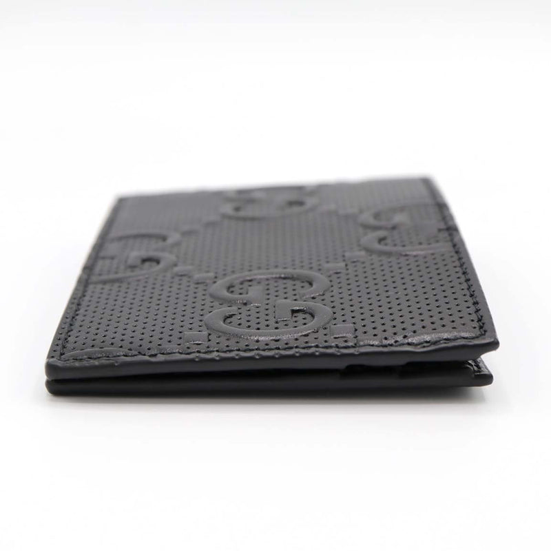 GUCCI グッチ GG エンボス 札入れ カードケース 625559 レザー ブラック 箱有 25k680-1