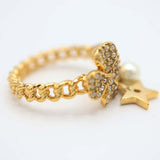 Christian Dior ディオール リング 指輪 D-clover クローバー スター レジンパール Lサイズ 約13.5号 アクセサリー 箱有 H17451