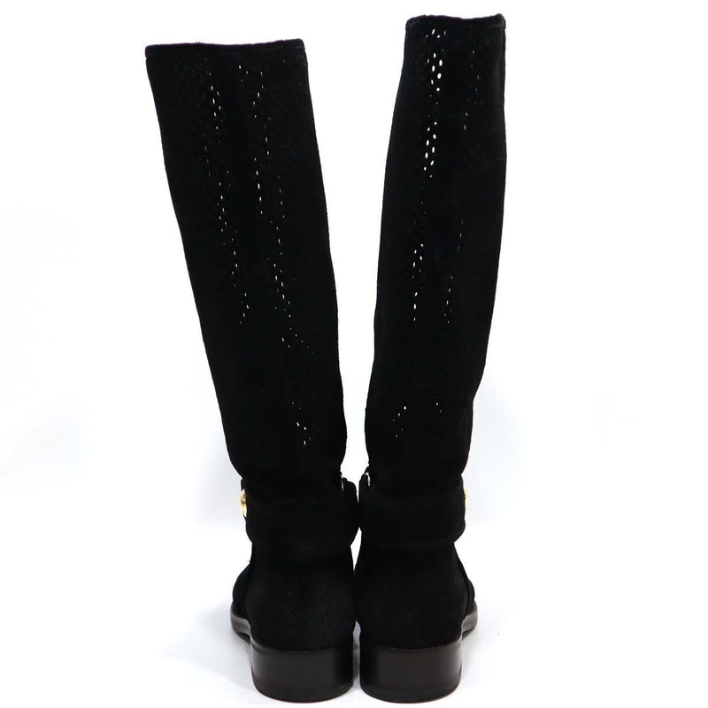 LV LOUIS VUITTON LV ルイヴィトン ロングブーツ 37 約23.5cm 黒