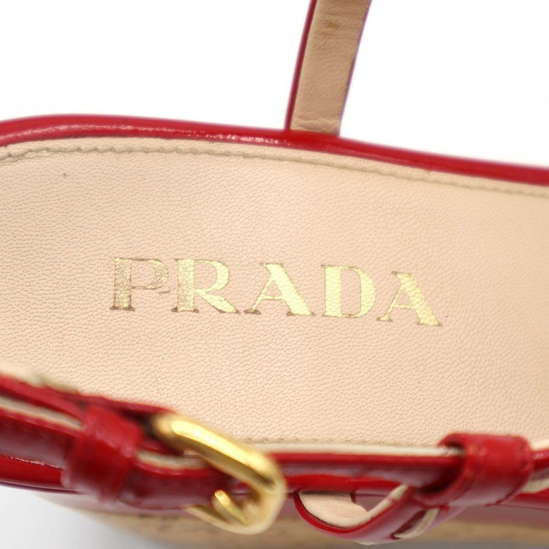 PRADA プラダ 靴 サンダル レッド 36 サイズ 23cm ウェッジソール レディース 箱有 H19451