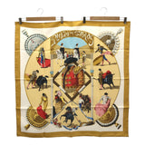 HERMES エルメス カレ90 PLAZA DE TOROS 闘牛場 シルク100％ ベージュ系 スカーフ 箱有 H20313