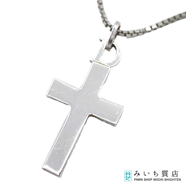 Christian Dior ディオール ネックレス クロス Dロゴ 約7.1g シルバーカラー アクセサリー H20448