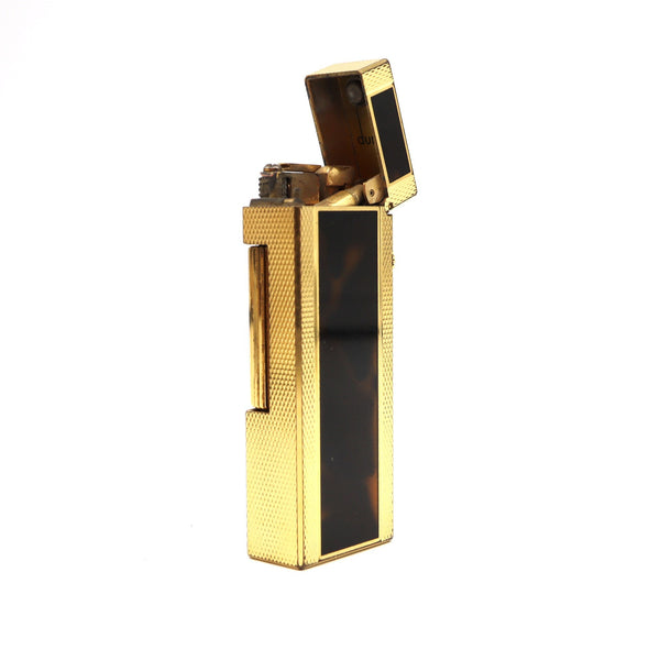 着火未確認 dunhill ダンヒル ライター ローラー式  べっ甲柄×ゴールド マーブル ビンテージ 喫煙具 コレクション レア H2987