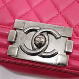 CHANEL シャネル ボーイシャネル マトラッセ チェーンショルダー ショルダーバッグ ラムスキン ピンク 鞄 k1101
