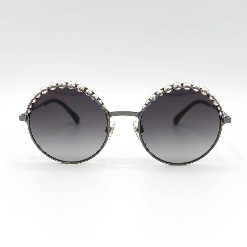 CHANEL シャネル フェイクパール サングラス 4234-H c.108/56 CC ココマーク ラウンドフレーム ケース付 度なし H19284