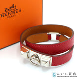 HERMES エルメス ブレスレット リヴァル コリエドシアン T刻印 レッド×シルバーカラー アクセサリー H5044-1