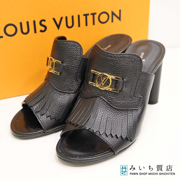LOUIS VUITTON ルイヴィトン LV MA0210 インディアナミュール サンダル 37 1/2 約24.5cm ブラック レディース 箱・保管袋 H10565