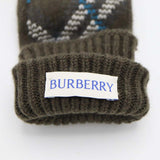 BURBERRY バーバリー 手袋 ニットグローブ 防寒 カーキ チェック柄 カシミアブレンド サイズS/M H20905
