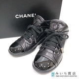 CHANEL シャネル スニーカー ココマーク G25313 レザー ブラック レディース サイズ37/約24cm 箱 J11