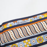 HERMES エルメス ツイリー Harnais en Rosace スカーフ シルク100 ベージュ ネイビー系 箱有 H23397-2