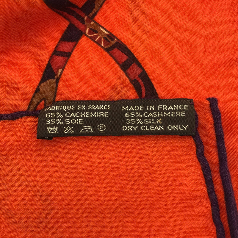 HERMES エルメス スカーフ カレジェアン140 Kelly en Caleche ケリーの馬車 カシシル カシミヤ/シルク レッドカラー 服飾小物 H16959