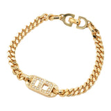 Christian Dior ディオール ブレスレット ロゴ ラインストーン ブレス ゴールドカラー アクセサリー ok1401