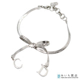 Christian Dior ディオール ブレスレット ブレス リボン CDロゴ シルバーカラー アクセサリー レディース M1688
