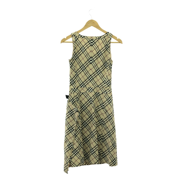 BURBERRY BLUE LABEL バーバリー ブルーレーベル ワンピース ノースリ 38サイズ ノバチェック ベージュ レディース ok360-24