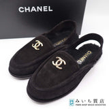 未使用 CHANEL シャネル スリングモカシン 371/2 24.5cm ココマーク ブラック 靴 箱有 H20968