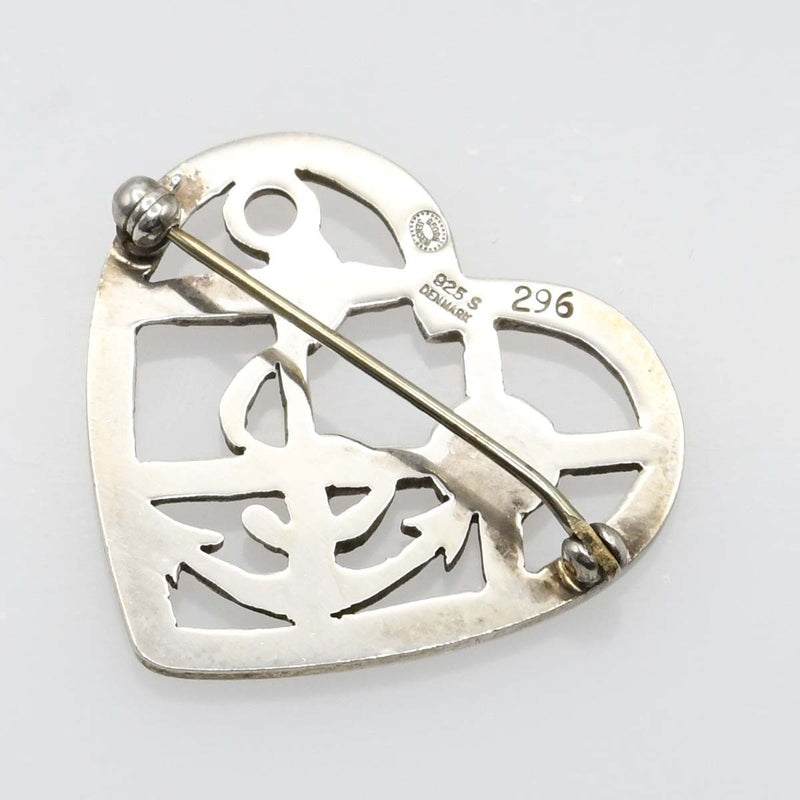 GEORG JENSEN ジョージジェンセン アンカー ハート ブローチ 296 シルバー 925 服飾小物 6.0g 25k651-6