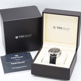 稼働 腕時計 TAG Heuer タグホイヤー カレラ キャリバー16 CV2A1AB 自動巻 黒色文字盤 レザーバンド 箱・ギャラ 22s115-1